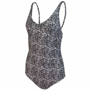 Speedo One Piece Swimsuit Black And White Size 12 Like New!